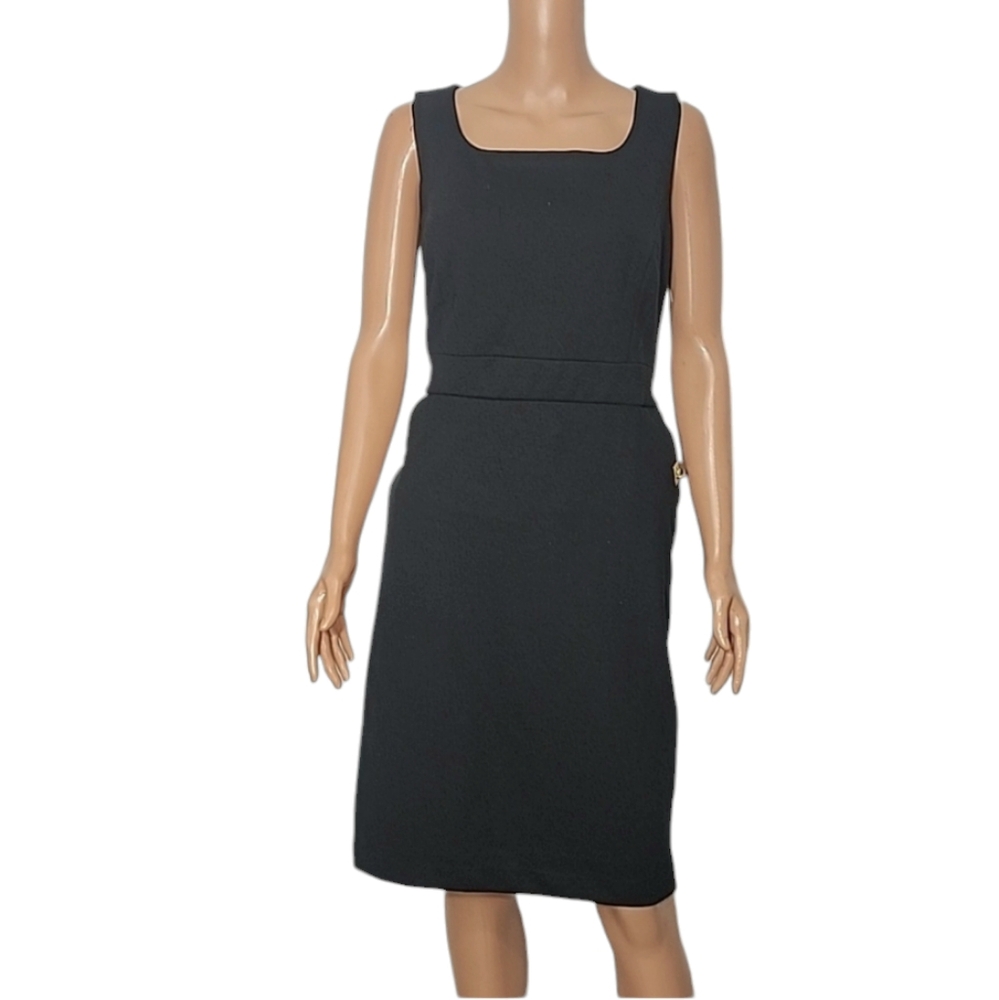 Andrea Jovine‎ Dresses Classic Black Sleeveless Sheath Dress Size 14 Pockets